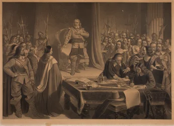 Cromwell rechazando la corona de Inglaterra